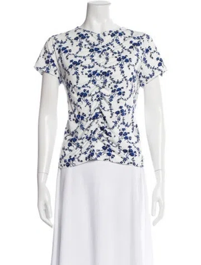 Pre-owned No. 6 Store Floral Print Crew Neck Top In White
