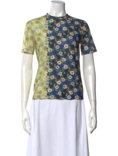 Pre-owned No. 6 Store Floral Print Crew Neck T-shirt In Black