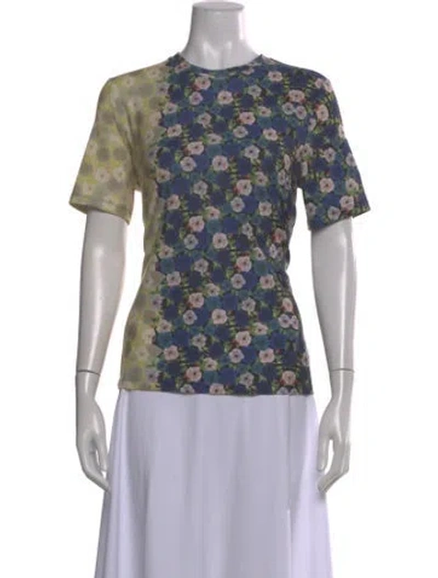 Pre-owned No. 6 Store Floral Print Crew Neck T-shirt In Green