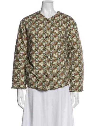 Pre-owned No. 6 Store Floral Print Jacket In Green