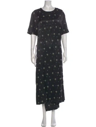 Pre-owned No. 6 Store Floral Print Long Dress In Black