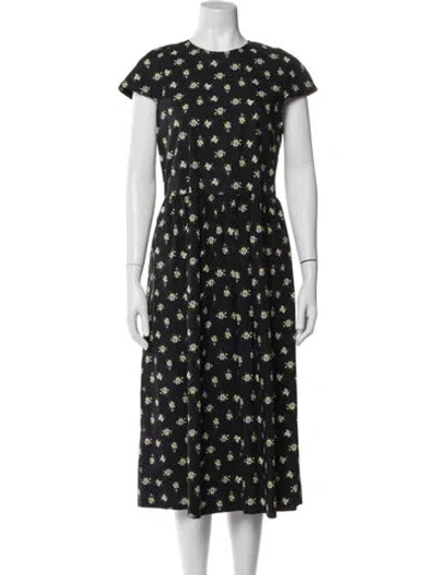 Pre-owned No. 6 Store Floral Print Midi Length Dress In Blue
