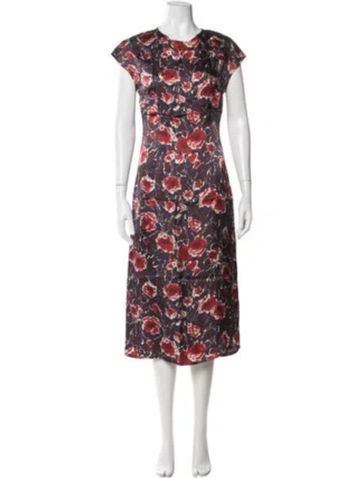 Pre-owned No. 6 Store Floral Print Midi Length Dress W/ Tags In Multi