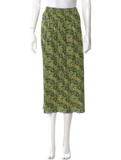 Pre-owned No. 6 Store Floral Print Midi Length Skirt In Green