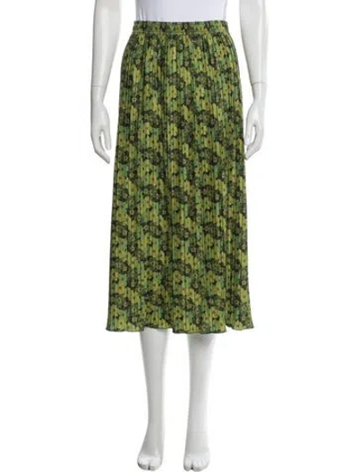 Pre-owned No. 6 Store Floral Print Midi Length Skirt In Green
