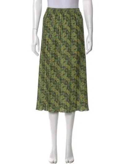 Pre-owned No. 6 Store Floral Print Midi Length Skirt In Green