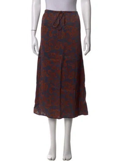 Pre-owned No. 6 Store Floral Print Midi Length Skirt In Multi