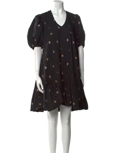 Pre-owned No. 6 Store Floral Print Mini Dress In Black