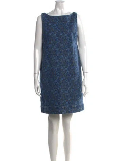 Pre-owned No. 6 Store Floral Print Mini Dress In Blue