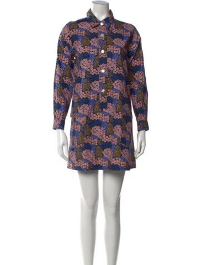 Pre-owned No. 6 Store Floral Print Mini Dress In Blue
