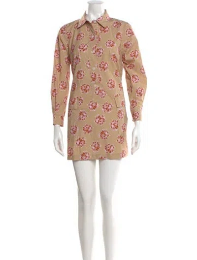 Pre-owned No. 6 Store Floral Print Mini Dress In Neutral