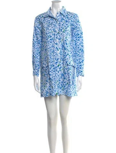 Pre-owned No. 6 Store Floral Print Mini Dress W/ Tags In Blue
