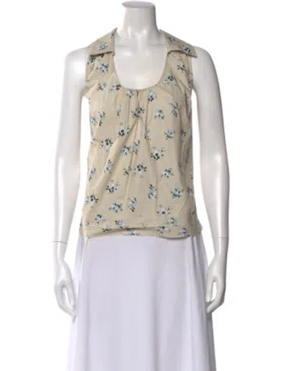 Pre-owned No. 6 Store Floral Print Sleeveless Top In Neutral