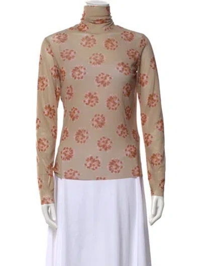 Pre-owned No. 6 Store Floral Print Turtleneck Top In Multi
