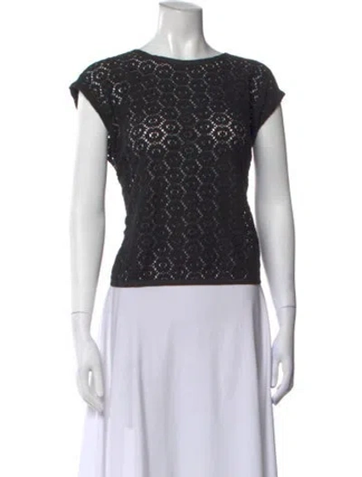 Pre-owned No. 6 Store Lace Pattern Crew Neck Sweater In Black