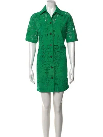 Pre-owned No. 6 Store Lace Pattern Mini Dress In Green