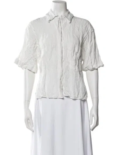 Pre-owned No. 6 Store Lara Three-quarter Sleeve Button-up Top In White