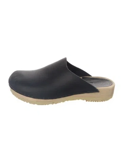 Pre-owned No. 6 Store Leather Colorblock Pattern Mules In Black