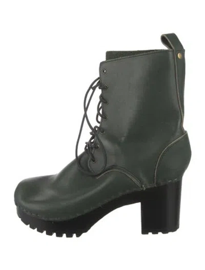 Pre-owned No. 6 Store Leather Combat Boots In Green