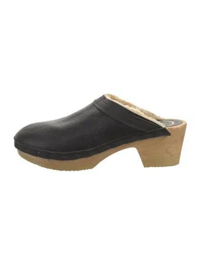 Pre-owned No. 6 Store Leather Mules In Black