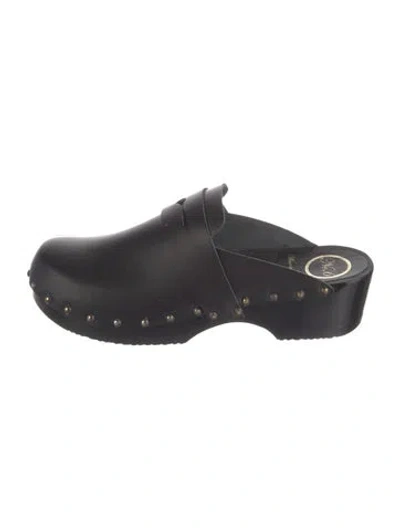 Pre-owned No. 6 Store Leather Mules In Black