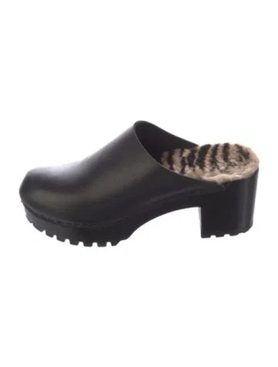 Pre-owned No. 6 Store Leather Mules In Black