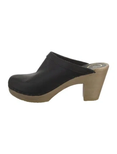 Pre-owned No. 6 Store Leather Mules In Black