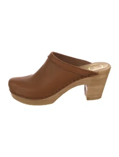 Pre-owned No. 6 Store Leather Mules In Brown