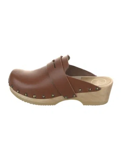 Pre-owned No. 6 Store Leather Mules In Brown