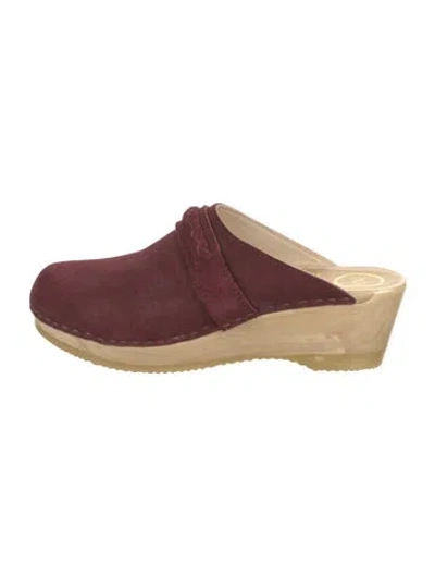 Pre-owned No. 6 Store Leather Mules In Burgundy