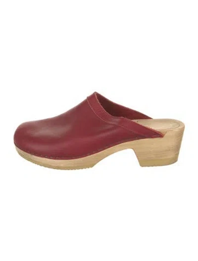 Pre-owned No. 6 Store Leather Mules In Red