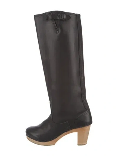 Pre-owned No. 6 Store Leather Rain Boots In Black