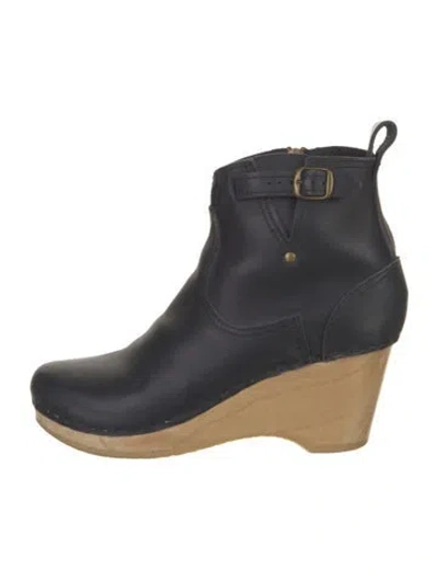 Pre-owned No. 6 Store Leather Rain Boots In Black