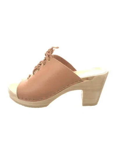 Pre-owned No. 6 Store Leather Slides In Neutral