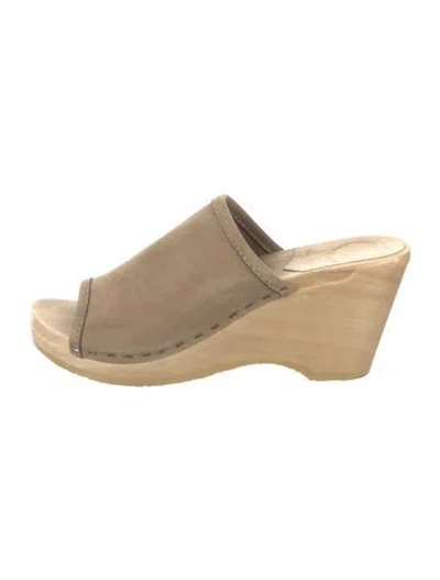 Pre-owned No. 6 Store Leather Slides In Neutral