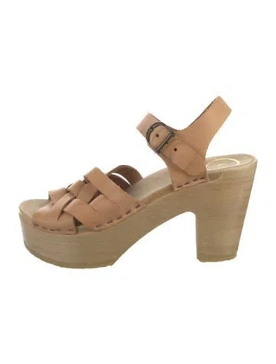 Pre-owned No. 6 Store Leather Slingback Pumps In Neutral