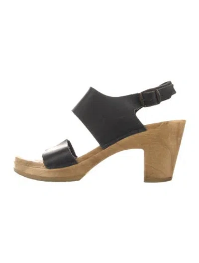 Pre-owned No. 6 Store Leather Slingback Sandals In Black