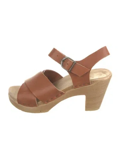 Pre-owned No. 6 Store Leather Slingback Sandals In Brown