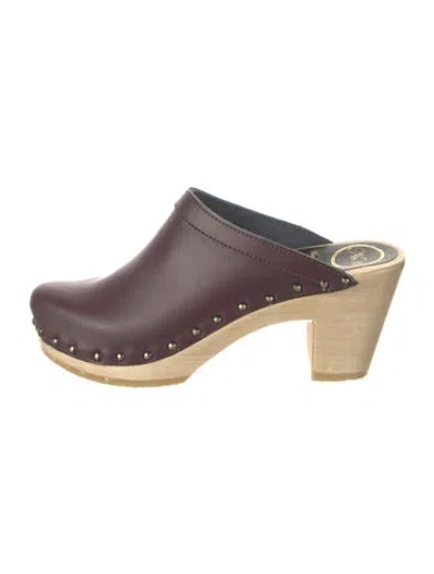 Pre-owned No. 6 Store Leather Studded Accents Mules In Purple