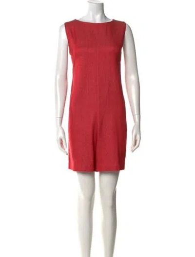 Pre-owned No. 6 Store Linen Crew Neck Jumpsuit In Burgundy