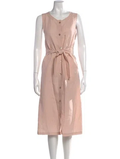 Pre-owned No. 6 Store Linen Midi Length Dress In Pink