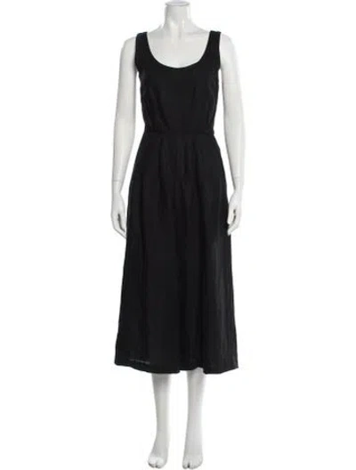 Pre-owned No. 6 Store Linen Scoop Neck Jumpsuit In Black