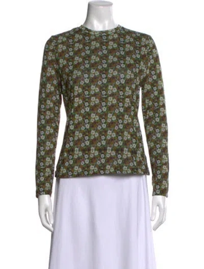 Pre-owned No. 6 Store Nylon Floral Print Top In Green