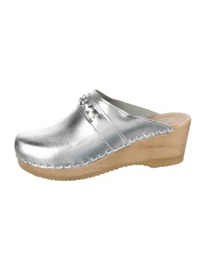 Pre-owned No. 6 Store Patent Leather Mules In Silver