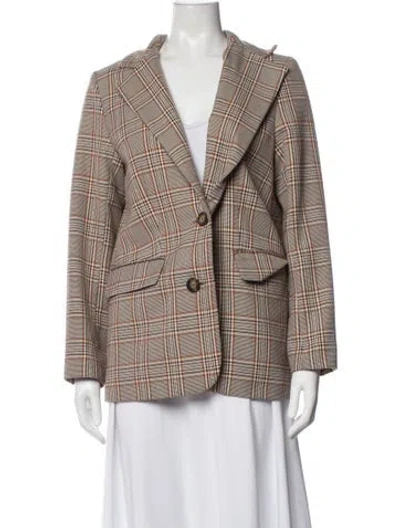 Pre-owned No. 6 Store Plaid Print Blazer In Neutral
