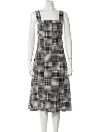 Pre-owned No. 6 Store Plaid Print Knee-length Dress In Gray