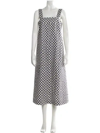 Pre-owned No. 6 Store Plaid Print Midi Length Dress In Neutral