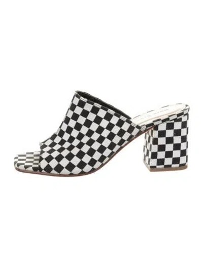 Pre-owned No. 6 Store Plaid Print Mules In White