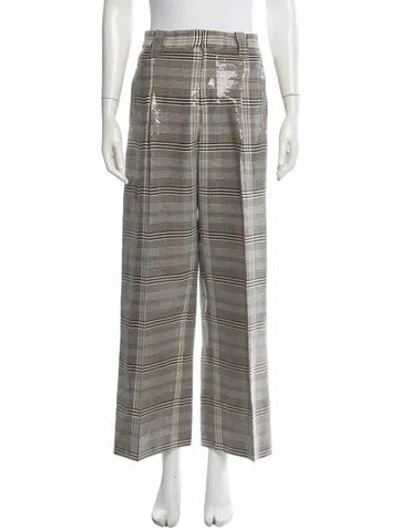 Pre-owned No. 6 Store Plaid Print Wide Leg Pants In Multi