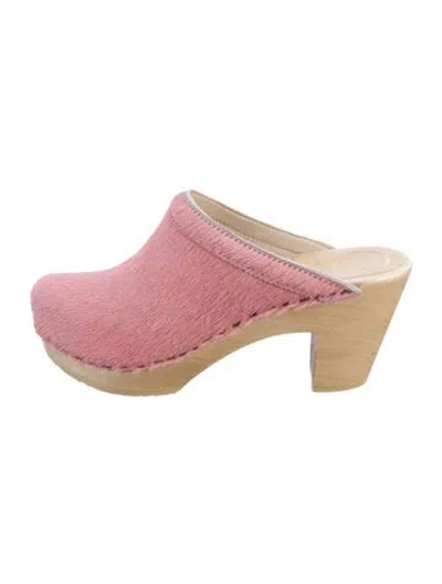 Pre-owned No. 6 Store Ponyhair Slides In Pink